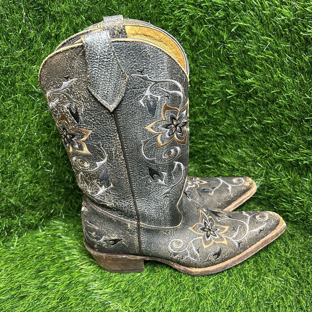 Rocky Black Leather Size 7.5 Cowboy Boots. 5234 Handmade In Mexico